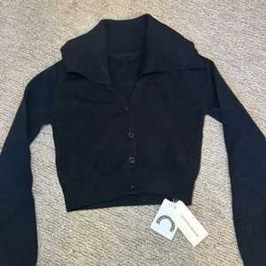 NWT Black Commense collared cardigan size S